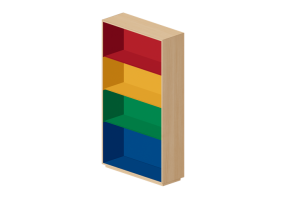 Librer&iacute;as y Contenedores 3D - Librer&iacute;a de madera - Horm - Color Fall