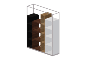Biblioth&egrave;que 3D - Biblioth&egrave;que modulaire en bois - Horm - Industry