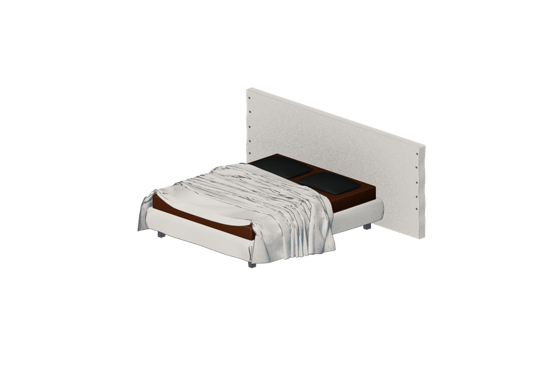 3D Betten und Nachttische - Doppelbett - Horm - White Large... 3D Betten und Nachttische - Doppelbett - Horm - White Large...