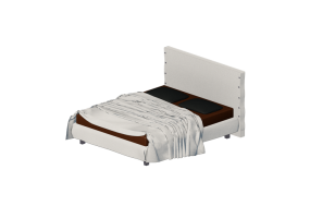 3D Betten und Nachttische - Doppelbett - Horm - White