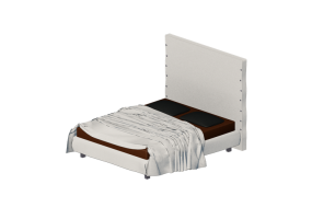 Camas y Mesitas de noche 3D - Cama matrimonial - Horm - White High