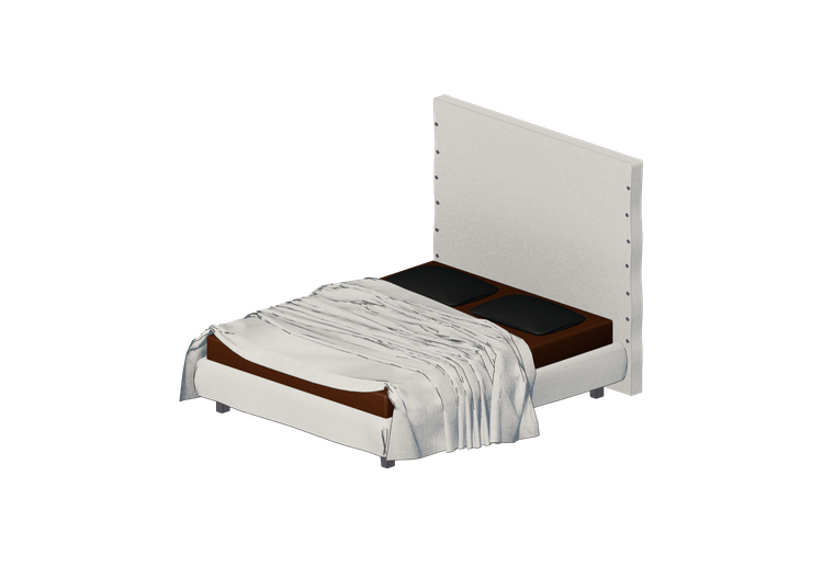 Camas y Mesitas de noche 3D - Cama matrimonial - Horm -... Camas y Mesitas de noche 3D - Cama matrimonial - Horm -...