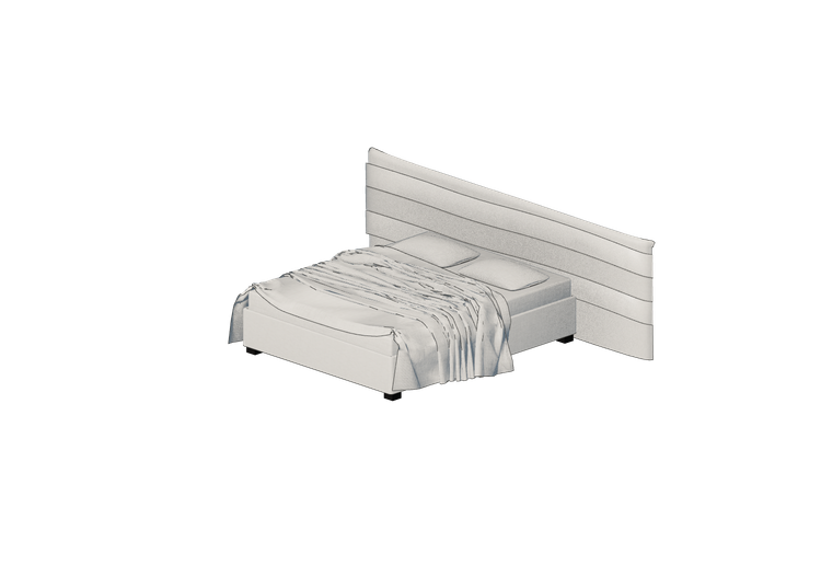 Camas y Mesitas de noche 3D - Cama matrimonial - Horm -... Camas y Mesitas de noche 3D - Cama matrimonial - Horm -...