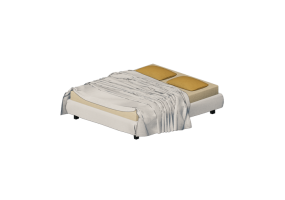 Beds and Side Cabinets 3D - Kingsize bed - Horm - Sommier White