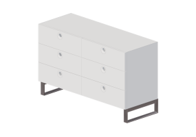 Arm&aacute;rios 3D - C&ocirc;moda com seis gavetas - Horm - Anish Drawer