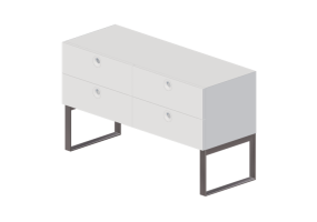 Armoires 3D - Commode &agrave; quatre tiroirs - Horm - Anish Drawer