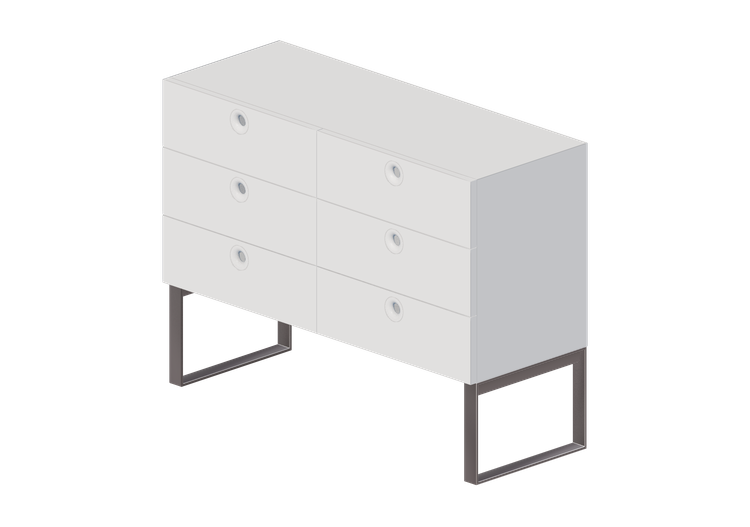 Armários 3D - Cômoda com seis gavetas - Horm - Anish Drawer... Armários 3D - Cômoda com seis gavetas - Horm - Anish Drawer...