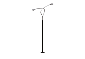 Candeeiros de rua 3D - Poste alto 6,7m- iGuzzini - Platea Pro 406x276mm