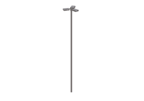 3D Street Lights - High Pole Street Light - 6m - iGuzzini - Platea Pro 406x276mm