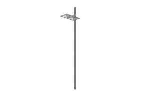 Farolas de calle 3D - Farola sobre poste alto 6m - iGuzzini - Ufo 634x634mm