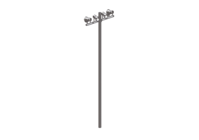 3D Street Lights - High pole street light - Height: 4m - iGuzzini - MultiWoody