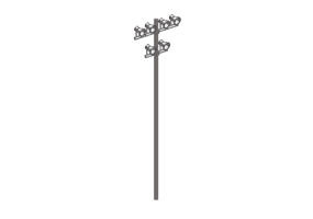 3D Street Lights - High pole street light - Height: 7m - iGuzzini - MultiWoody