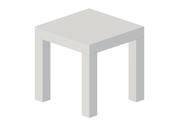 Tables 3D - Petite table en bois laqué - Ikea - Lack - IKEA Tables 3D - Petite table en bois laqué - Ikea - Lack - IKEA