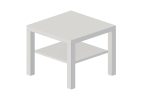 Tavoli 3D - Tavolino in legno laccato - Ikea - Lack
