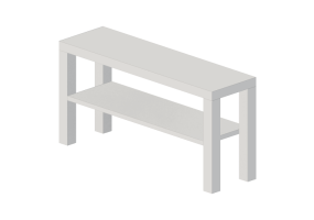 Mesas 3D - Mueble para TV de madera lacada - Ikea - Lack