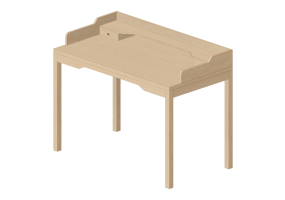 3D Tables - Wooden desk - Ikea - Gustav
