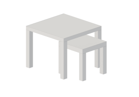 Tables 3D - Composition petites tables en bois laqu&eacute; - Ikea - Lack