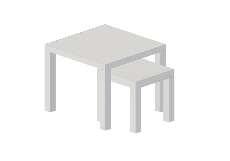 Tables 3D - Composition petites tables en bois laqué - Ikea... Tables 3D - Composition petites tables en bois laqué - Ikea...