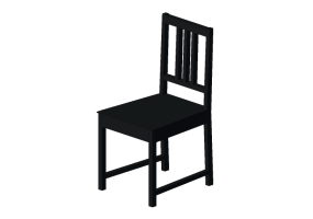 Cadeira 3D - Cadeira de madeira envernizada - Ikea - Stefan