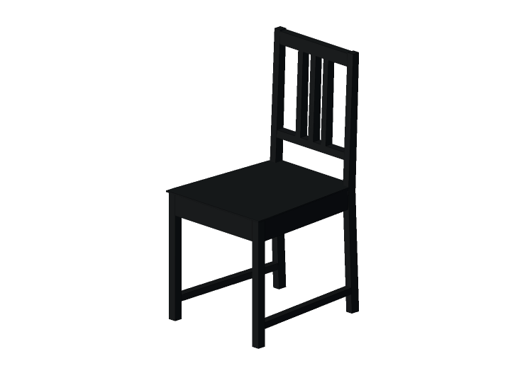 Chaises 3D - Chaise en bois laqué - Ikea - Stefan - IKEA Chaises 3D - Chaise en bois laqué - Ikea - Stefan - IKEA