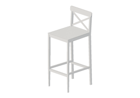 Sillas 3D - Taburete de madera lacada - Ikea - Ingolf