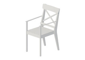 Sillas 3D - Silla de madera lacada - Ikea - Ingolf
