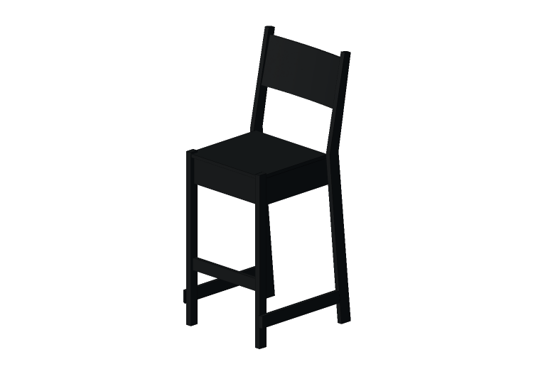 Sedie 3D - Sgabello in legno laccato - Ikea - Norråker -... Sedie 3D - Sgabello in legno laccato - Ikea - Norråker -...