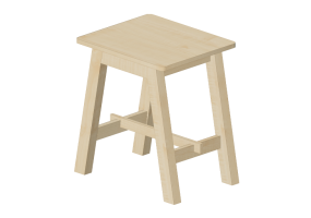 3D Chairs - Wooden stool - IKEA - Norr&aring;ker