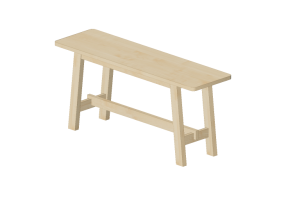3D Chairs - Wooden bench - IKEA - Norr&aring;ker