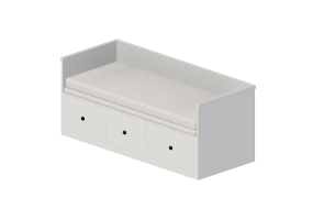 Divans 3D - Canap&eacute; lit en bois laqu&eacute; - Ikea - Hemnes