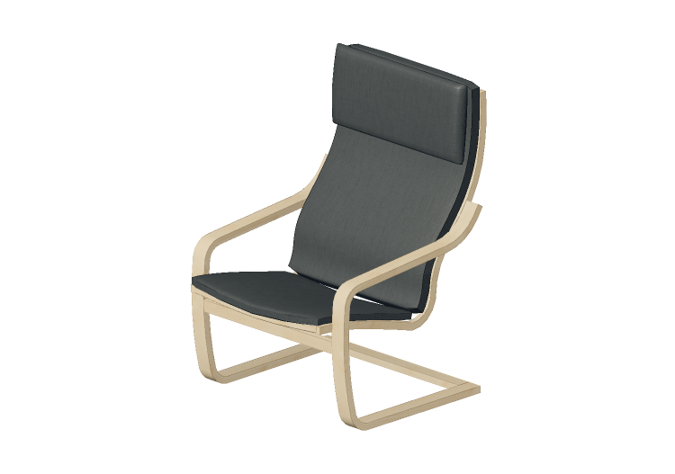 Poltronas y Sofás 3D - Sillón de tela - Ikea - Poang - IKEA Poltronas y Sofás 3D - Sillón de tela - Ikea - Poang - IKEA