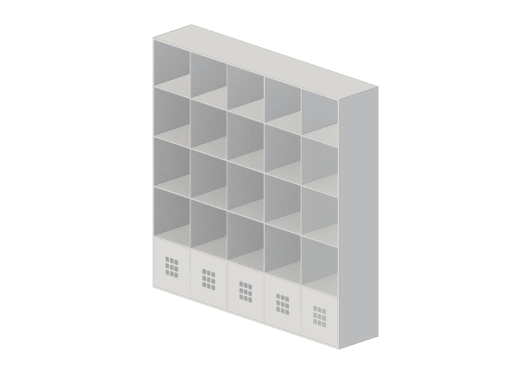 Librerías y Contenedores 3D - Librería de madera lacada -... Librerías y Contenedores 3D - Librería de madera lacada -...