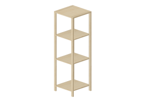 Biblioth&egrave;que 3D - &Eacute;tag&egrave;re en bois - Ikea - Albert