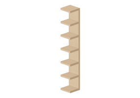3D Bookshelves and Containers - Wooden shelf - Ikea - Lack