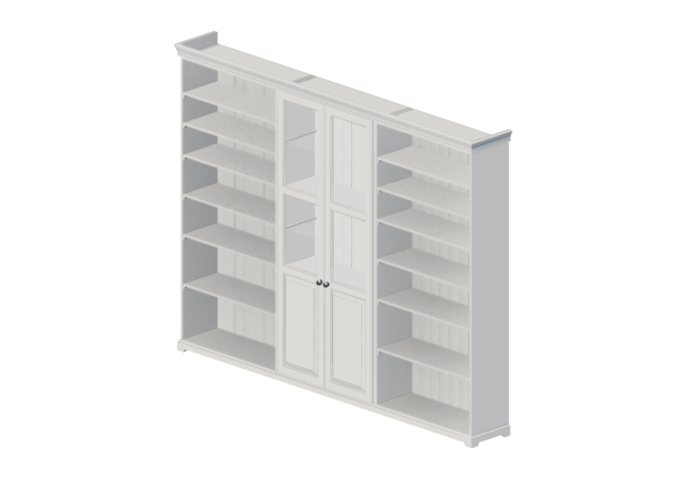 Librerie 3D - Composizione di librerie in legno laccato -... Librerie 3D - Composizione di librerie in legno laccato -...