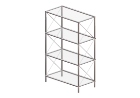3D B&uuml;cherregal und Beh&auml;lter - Metal sideboard - Ikea - Laxvik