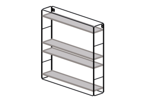 3D B&uuml;cherregal und Beh&auml;lter - Metal sideboard - Ikea - Songa