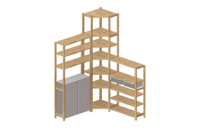 3D Bookshelves and Containers - Shelf composition - Ikea - Ivar