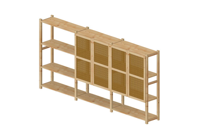 3D Bookshelves and Containers - Shelf composition con anta... 3D Bookshelves and Containers - Shelf composition con anta...