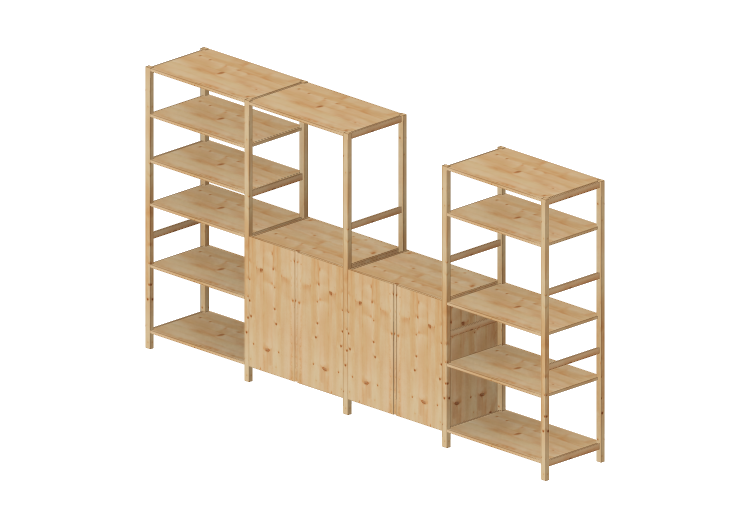 Bibliothèque 3D - Combinaison d'étagères - Ikea - Ivar -... Bibliothèque 3D - Combinaison d'étagères - Ikea - Ivar -...
