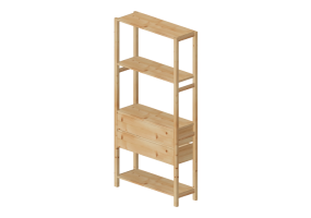Biblioth&egrave;que 3D - Combinaison d'&eacute;tag&egrave;res - Ikea - Ivar