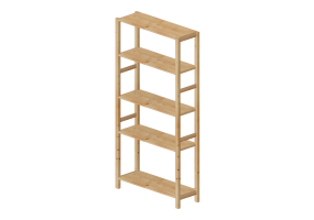 3D Bookshelves and Containers - Wooden shelf - Ikea - Ivar