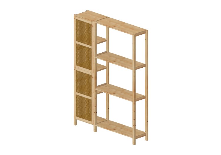 3D Book shelf - Cabinet with wooden door panels - Ikea -... 3D Book shelf - Cabinet with wooden door panels - Ikea -...
