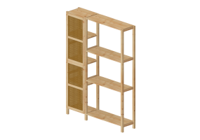 Librer&iacute;as y Contenedores 3D - Estanter&iacute;a con puertas de madera - Ikea - Ivar