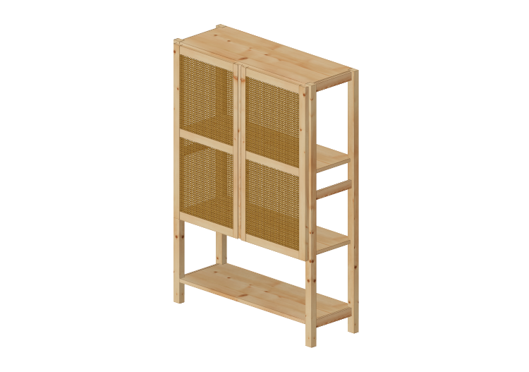 3D Book shelf - Cabinet with wooden door panels - Ikea -... 3D Book shelf - Cabinet with wooden door panels - Ikea -...