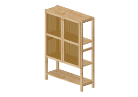 Librer&iacute;as y Contenedores 3D - Estanter&iacute;a con puertas de madera - Ikea - Ivar