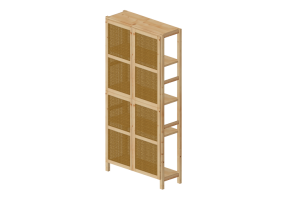 Librer&iacute;as y Contenedores 3D - Estanter&iacute;a con puertas de madera - Ikea - Ivar
