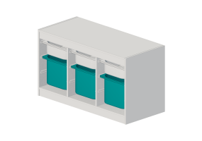 3D Bookshelves and Containers - Storage boxes composition - Ikea - Trofast