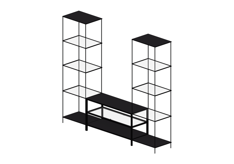 Librerías y Contenedores 3D - Composición para TV - Ikea -... Librerías y Contenedores 3D - Composición para TV - Ikea -...