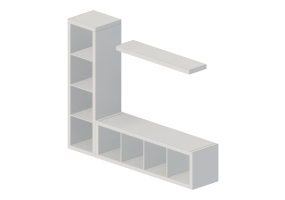 Librer&iacute;as y Contenedores 3D - Composici&oacute;n para sala de estar - Ikea - Kallax - Lack